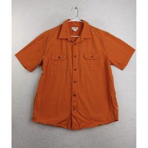 Magellan Outdoors Orange Shirt Men's Size XL Short Sleeve Button Up Pockets